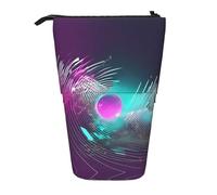LKHVGY Music Sound Wave - Estuche telescópico para lápices, organizador de papelería con cremallera, Black, Talla única, Estuche telescópico