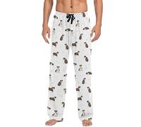 LKHVGY Pantalones de pijama para hombre, pantalones de pijama con bolsillos, pantalones de descanso para hombre, Multi- Bulldog Inglés, S