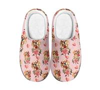 LKHVGY Pantuflas de casa para mujer, talla 5.5-12, antideslizantes, cálidas para invierno, Lindo ganado, 5.5/6.5 UK Wide