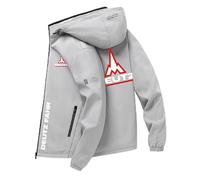 LKIDFIO Chaqueta de primavera hombre Para D-eu.T.Z, Bolsillos con cremallera, ideal para actividades al aire libre, viaje y vida cotidiana, máximo(Grey,L)