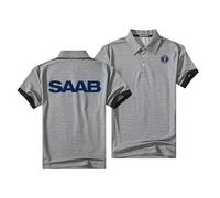 LKIDFIO Polos hombre Classic Swedish Car Enthusiast, Corta Deporte Ocio Secado Rápido Transpirable, Ideal para fitness y ropa informal, office(Grey,XL)
