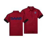 LKIDFIO Polos hombre Classic Swedish Car Enthusiast, Corta Deporte Ocio Secado Rápido Transpirable, Ideal para fitness y ropa informal, office(Red,S)