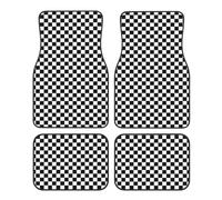 LKILFUWX Alfombrillas Coche para Renault Kangoo III 2021-2024, Juego De 4 Alfombras De Moqueta Antideslizantes Estampadas a Cuadros Protector Suelo Coche,A
