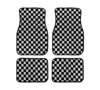 LKILFUWX Alfombrillas Coche para Renault Twingo III 2014-2024, Juego De 4 Alfombras De Moqueta Antideslizantes Estampadas a Cuadros Protector Suelo Coche,C