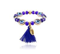 LKingel Pulsera azul de la amistad para mujer, pulsera de ojo de diablo azul, pulsera azul elástica de la amistad, pulseras azules de la amistad, pulseras de cuentas para mujer, L, tela, No es una