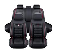 LKIOPSA Coche Fundas Asientos para Mitsubishi Carisma Pajero 4 L200 Lancer X, Cuero Impermeable Cómodo Delanteros Traseros Juegos Cubreasientos Protector Interior Accesorios,E Black Red