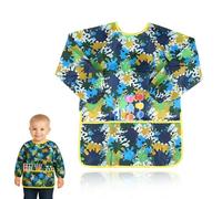 LKJAUOZ Delantal de pintura para niños de 1 pieza, delantal de pin tura para ni ños con bolsillos grandes, bata de pintu ra, ba ta de pi ntura para niñ os para la escuela, arte, cocina