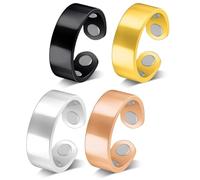 LKJAUOZ Juego de 4 anillos de terapia magnética, ajustables, ideales para bajar de peso