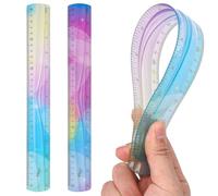 LKJAUOZ Pack de 2 reglas flexibles,regl a larga 30 cm, reg la 30cm para niños, re gla flex ible, colorida, fle xible, r egla suave, para escuela, oficina, hogar, linea