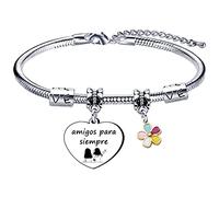 LKJHGF Pulsera de Amistad Regalos para Amigos Pulsera para Mejores Amiga amigos para siempre Regalo de Amistad Pulsera Grabada Regalos de Graduación Regalo de Cumpleaños