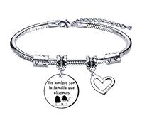 LKJHGF Pulsera Grabada para Mejores Amigas, los amigos son la familia que elegimos, Regalos para graduación