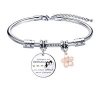 LKJHGF Regalos de Hermana Pulsera Mujer Pulseras Siempre mi Hermana por Siempre mi Amiga Colgante de Plata con Grabado Regalo de Amistad Cumpleaños