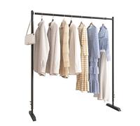 Lkjpo Percheros Burro Perchero De Metal De Altura Ajustable, Estante De Ropa Independiente Moderno, Perchero De Una Sola Barra De Grado Comercial para Dormi(Size:150x40x120~180CM,Color:Negro)