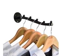 Lkjpo Percheros Burro Perchero De Metal Montado En La Pared, Armario De Dormitorio Que Ahorra Espacio, Organizador De Ropa Al por Menor con 5 Ganchos, 27CM(Color:Negro)