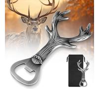 LKKCHER Regalos de cazador para mujeres hombres, regalos de asta de ciervo, abrebotellas de cerveza, accesorios de caza, regalos Navidad para mujeres hombres, regalos personalizados para cazadores