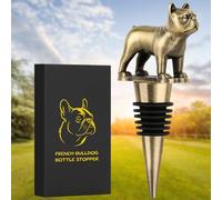 LKKCHER Tapón de Vino Bulldog Francés, Regalos de Vino para Hombres Mujeres Amantes del Bulldog Francés, Tapones de Botella para Vino Champagne Prosecco, Regalos de Cumpleaños, Accesorios de Vino