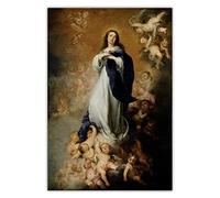 LKLKLK Reproducción de pintura famosa Inmaculada Concepción de Murillo, cuadro de arte de pared de lienzo para decoración del pasillo del hogar-60x86cm sin marco