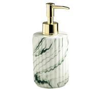 LKLNCXC Dispensadores de loción Dispensador de jabón cerámica for encimera baño y Cocina, mármol con Bomba Dorada, for loción líquida, for decoración del hogar(Grn)