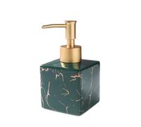 LKLNCXC Dispensadores de loción Dispensador de jabón líquido cerámica con Bomba for encimera baño y Cocina, diseño Rayas Doradas nórdicas, Porcelana(Grn)