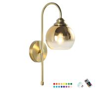LKLNCXC Lamps de Pared Lámpara de Pared a Pilas, Aplique inalámbrico, Apliques Cristal Modernos for Dormitorio, Juego 2, lámpara latón Antiguo, Estilo Retro(Gold-1,Colorful)