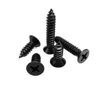 LKLNCXC Pernos de Acero Inoxidable 10/100 Uds M1.7 M2 .2 .5 M3 M4 Negro 304 Acero Inoxidable Phillips Cabeza avellanada Plana Tornillo de Madera autorroscante(100pcs M2.5x8mm)