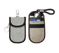 LKMUPNR Paquete de 2 bolsas Faraday Faraday para llavero, bloqueador de señal, mochila Faraday para ocultar una llave magnética (gris, negro y blanco negro)