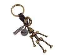 LKMY Llavero con diseño de robot, de cuero, vintage, para hombres, mujeres, mamá, papá, coche, regalo para niña y niño, bonito colgante personalizado