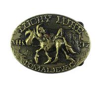 LKMY Lucky Luke Horse Rider hebilla de cinturón vaquero, hebilla de cinturón vaquero occidental para hombres y mujeres Marrón marrón
