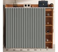 LKPMGOA Cortina Cocina, Cortinas de Armario Cortas Antipolvo, Cortina Armario sin Taladros, Que Brindan Privacidad y Son Ideales para Estantes Abiertos(Grey,160x100cm/63x39in)