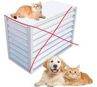 LKPMGOA Cubierta de Aire Acondicionado, Cubre Aire Acondicionado Exterior de Aleación de Aluminio Funda Aire, con Protección Antirrobo y Reducción de Ruido(White,110cm)