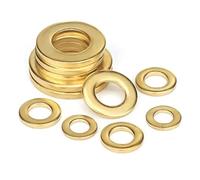 Lkq-Arandela planas M2 M3 M4 M5 M6 M8 M10 M12 M14 M16 Brass Gaskets Thickened And Enlarged Metal Flat Washers, Firme y duradero(M6x12x1mm(50pcs))