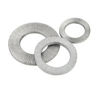 Lkq-Arandela planas M3-M22 Self-Lock Washers Wedge Stainless Steel Dacromet Dual Stack Loose-proof Washer Shock-proof, Firme y duradero(Stainless Steel,M22 x5pairs)