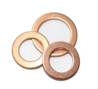 Lkq-Arandela planas M3 M4 M5 M6-M27 Red Brass Copper Crush Sealing Washer Boat Flat Seal Ring Gasket, Firme y duradero(M3 xOD5(50PCS),Thickness2mm)