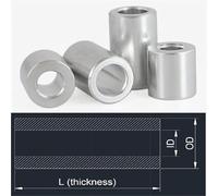 Lkq-Arandela planas M3 M4 M5 M6 M8 M10 M12 Aluminum Washer Bushing Round Hollow No Thread Standoff Spacer Thickness 2mm-50mm, Firme y duradero(M6 10pcs OD10mm,35mm(L))