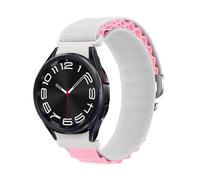 LKQASD Correa de 20 mm Compatible con Galaxy Watch 4/5/6 44 mm 40 mm 6 Classic 47 mm 43 mm Pulsera de nailon Alpine Loop Compatible con Galaxy Watch 5 Pro Correa de 45 mm (Color : White pink, Size :