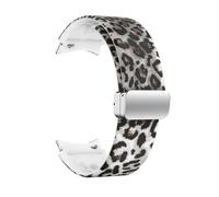 LKQASD Correa de reloj con estampado de flores compatible con Galaxy Watch 5Pro 45 mm 4/5/6/7 40 mm 44 mm Correa de pulsera magnética Watch 4/6 Classic 42 46 mm 43 mm(Leopard,4 6 Classic 42or43mm)