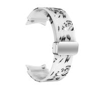LKQASD Correa de reloj con estampado de flores compatible con Galaxy Watch 5Pro 45 mm 4/5/6/7 40 mm 44 mm Correa de pulsera magnética Watch 4/6 Classic 42 46 mm 43 mm(Grey Floral,4 6 Classic 46or47mm)