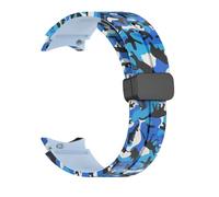 LKQASD Correa de reloj con estampado de flores compatible con Galaxy Watch 5Pro 45 mm 4/5/6/7 40 mm 44 mm Correa de pulsera magnética Watch 4/6 Classic 42 46 mm 43 mm(Blue,4 6 Classic 42or43mm)