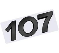 LKQWVR Emblema del Logotipo del Coche Insignia para Peugeot 107, Insignia Logotipo Capó Delantero O Corpo O Puerta del Maletero Pegatinas Accesorios,A Black