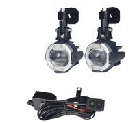 LKRGBXA Faro De Motocicleta Faro LED Motocicleta Proyector Antiniebla Auxiliares 100 W Intermitente Doble Color Interruptor(White Yellow A)