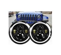 LKRGBXA Faros Delanteros 2 Piezas Para Hummer H1 H2 2003 2004 2005 2006 2007 2008 2009 12V 24V Faro LED Coche 7 Pulgadas DRL H4 Hi-Lo Con Halo Angel Eyes Faro Faro Principale Fari