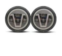 LKRGBXA Faros Delanteros Para Hummer Para H1 Y Para H2 2003-2008 2009 Faros Delanteros LED Redondos 7 Pulgadas DRL Hi Beam Accesorios Todoterreno Negro Faro Principale Fari(Headlight 2pcs S)