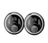 LKRGBXA Faros Delanteros Para Hummer Para H1 Y Para H2 2003-2008 2009 Faros Delanteros LED Redondos 7 Pulgadas DRL Hi Beam Accesorios Todoterreno Negro Faro Principale Fari(Headlight 2pcs J)