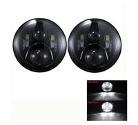 LKRGBXA Faros Delanteros Para Hummer Para H1 Y Para H2 2003-2008 2009 Faros Delanteros LED Redondos 7 Pulgadas DRL Hi Beam Accesorios Todoterreno Negro Faro Principale Fari(Headlight 2pcs C)