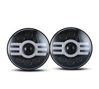 LKRGBXA Faros Delanteros Para Jeep Para Wrangler JK LJ TJ Para CJ-8 Para CJ-7 Faros Delanteros LED Redondos 7 Pulgadas DRL Hi Lo Beam Coche Todoterreno Negro Faro Principale Fari(Headlight 2pcs Z)