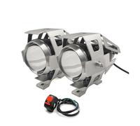 LKRGBXA Motocicleta Faro Para XT660 Para TMAX 500/530 XP500 XP530 TX125 Faros Motocicleta Para Adventure Lámpara Auxiliar U5 Foco Led 12V DRL(2 pieces Silver)