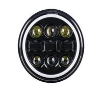 LKRGBXA Para Sportster 1200 883 Para Street Para Softail Para Dyna Faro Delantero Redondo Proyector 5-3/4" LED Ojos Ángel Halo Negro 5,75 Pulgadas Faros Delanteros(BLACK D)
