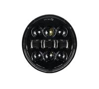 LKRGBXA Para Sportster 1200 883 Para Street Para Softail Para Dyna Faro Delantero Redondo Proyector 5-3/4" LED Ojos Ángel Halo Negro 5,75 Pulgadas Faros Delanteros(BLACK C)