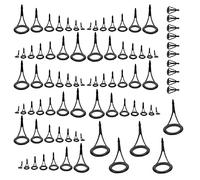 LKRPOUTYR Kit de reparación de Anillos para Ojos de caña de Pesca de pie único, Juego de Anillos guía para caña inalámbrica con Insertos de cerámica, guías de línea Rectas de pie único y