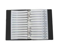LKRPOUTYR Libro de muestras de resistores SMD 1% 0603, kit de resistores surtidos con 170 valores, 50 de cada uno, carpeta de componentes electrónicos de PVC para ingenieros, estudiantes,